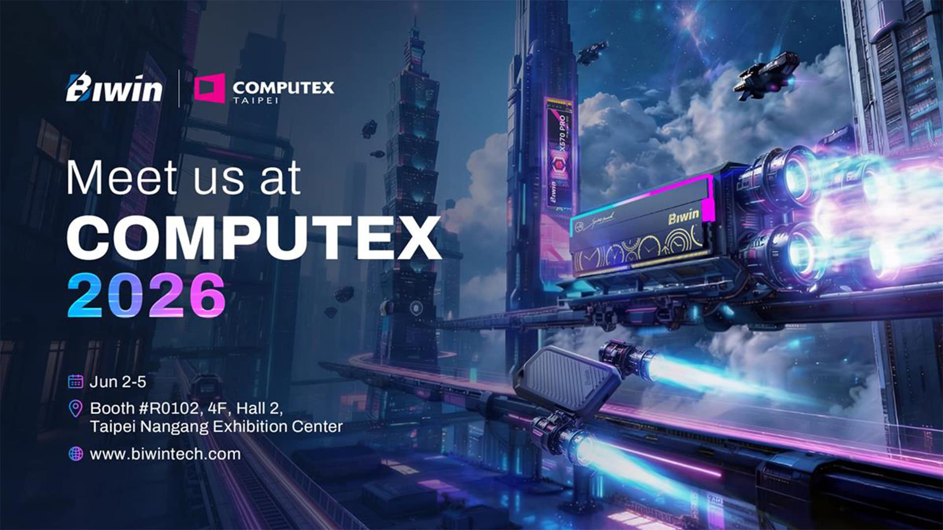 Biwin bringt sein erweitertes Speicherportfolio zur COMPUTEX 2026