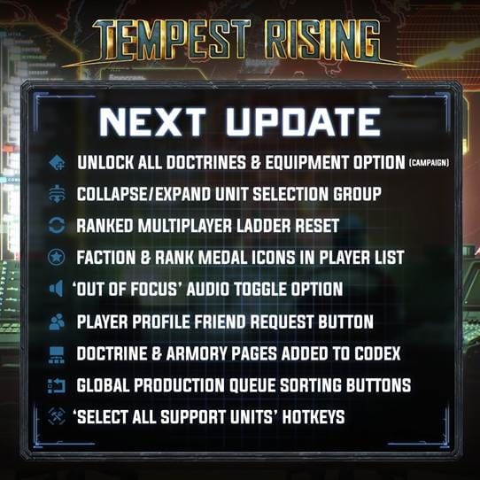 Tempest Rising Update